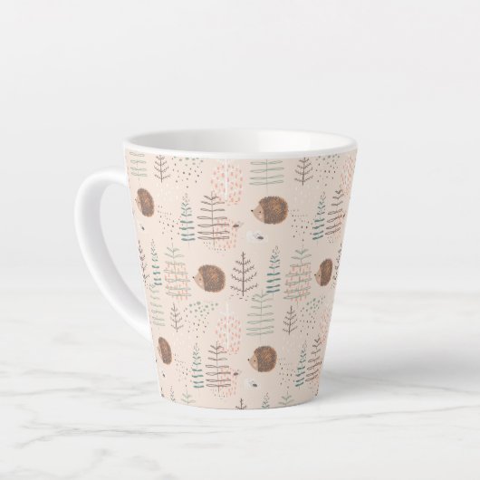 Cute Woodland Hedegel Pattern Latte Mok (Linkerhoek)