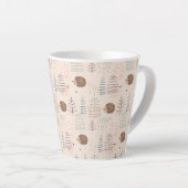 Cute Woodland Hedegel Pattern Latte Mok (Rechterhoek)