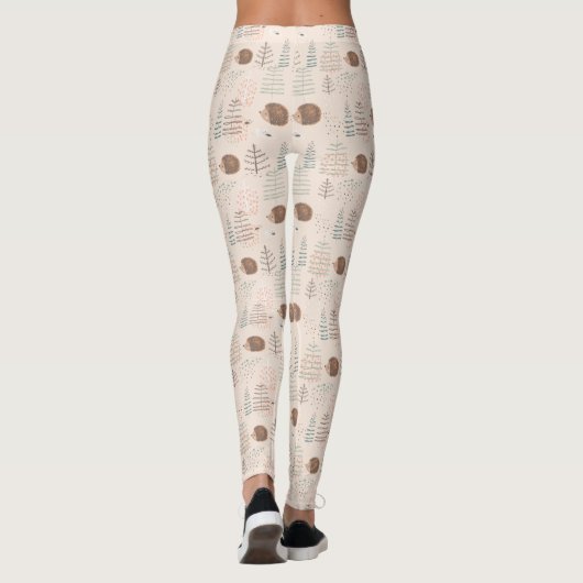 Cute Woodland Hedegel Pattern Leggings (Achterkant)