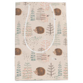 Cute Woodland Hedegel Pattern Medium Cadeauzakje (Voorkant)