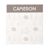 Cute Woodland Hedegel Pattern Notitieblok (Voorkant)