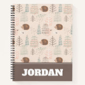 Cute Woodland Hedegel Pattern Notitieboek (Voorkant)