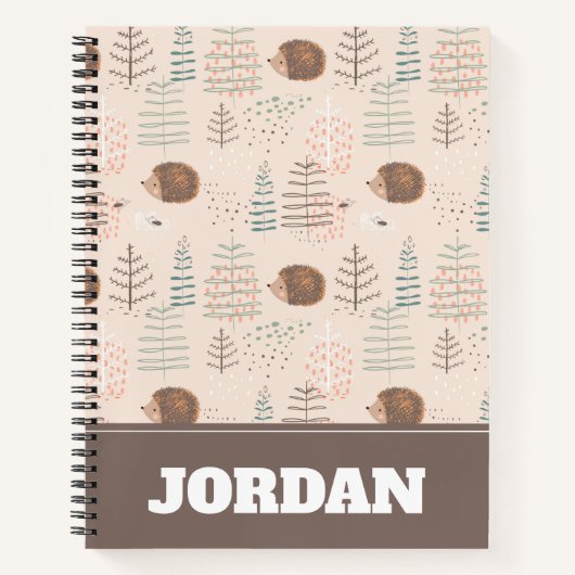 Cute Woodland Hedegel Pattern Notitieboek (Voorkant)