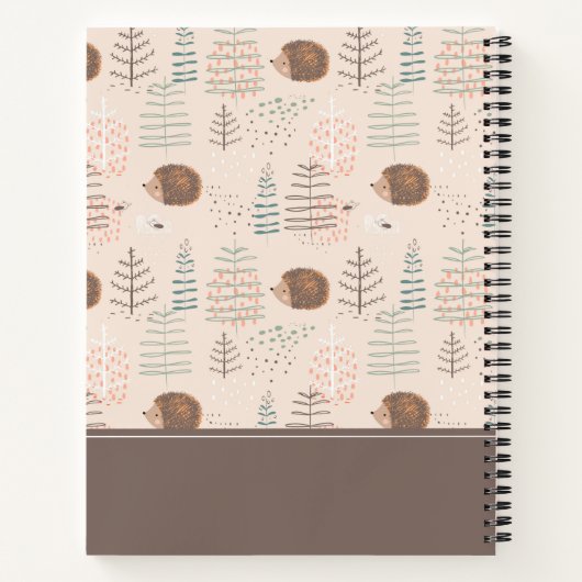 Cute Woodland Hedegel Pattern Notitieboek (Achterkant)