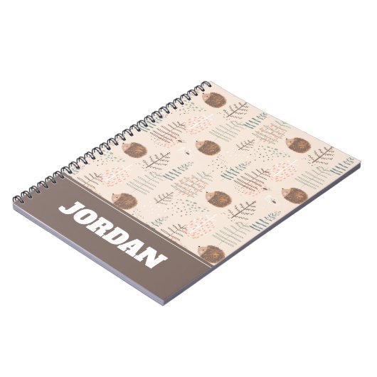 Cute Woodland Hedegel Pattern Notitieboek (Linkerzijde)