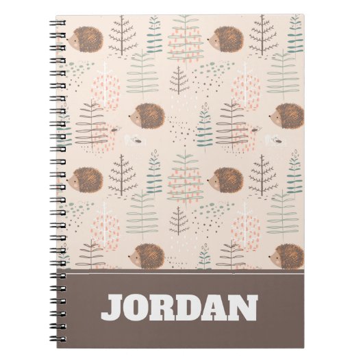 Cute Woodland Hedegel Pattern Notitieboek (Voorkant)