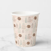 Cute Woodland Hedegel Pattern Papieren Bekers (Voorkant)