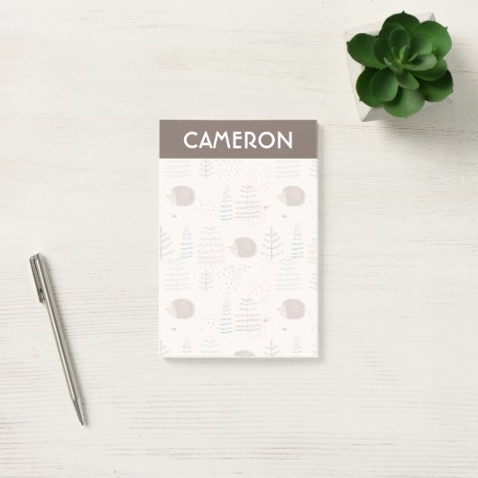 Cute Woodland Hedegel Pattern Post-it® Notes (Kantoor)
