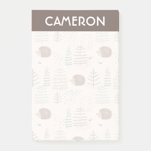 Cute Woodland Hedegel Pattern Post-it® Notes (Voorkant)