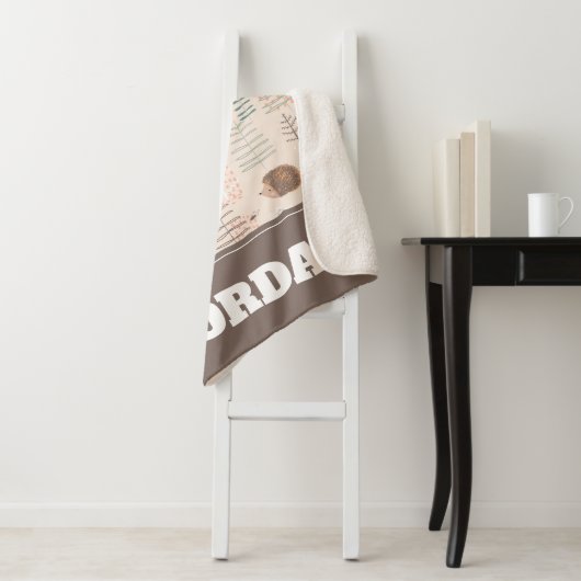 Cute Woodland Hedegel Pattern Sherpa Deken (In situ)