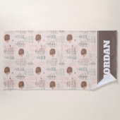 Cute Woodland Hedegel Pattern Strandlaken (Voorkant)