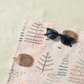 Cute Woodland Hedegel Pattern Strandlaken (In situ)