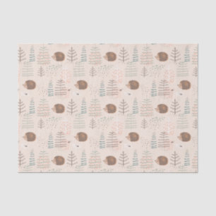 Cute Woodland Hedegel Pattern Tissuepapier