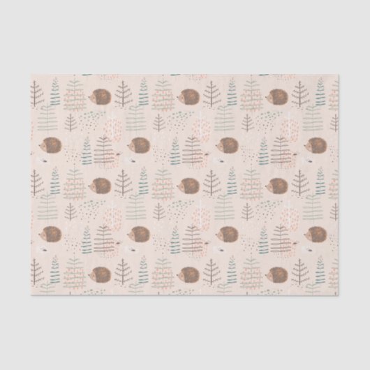 Cute Woodland Hedegel Pattern Tissuepapier (Voorkant)