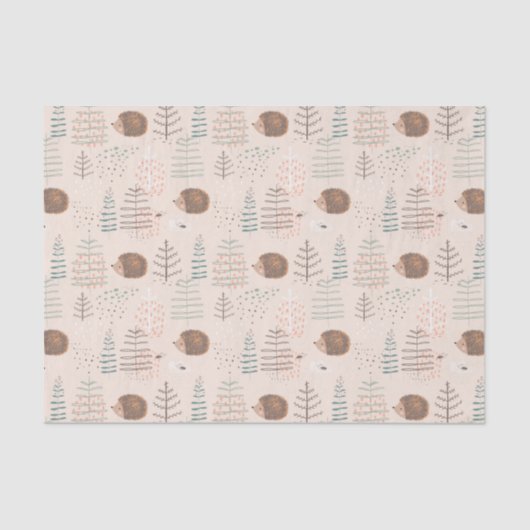 Cute Woodland Hedegel Pattern Tissuepapier (Voorkant)