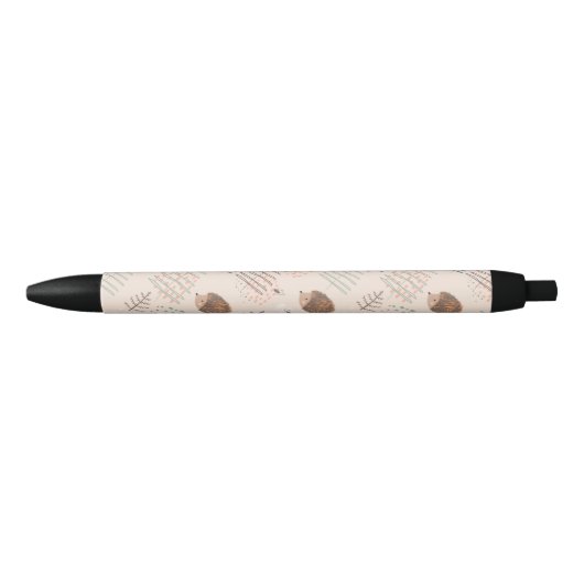 Cute Woodland Hedegel Pattern Zwarte Inkt Pen (Voorkant)