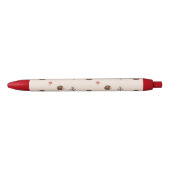 Cute Woodland Hedgehog & Mushroom Pattern Zwarte Inkt Pen (Voorkant)