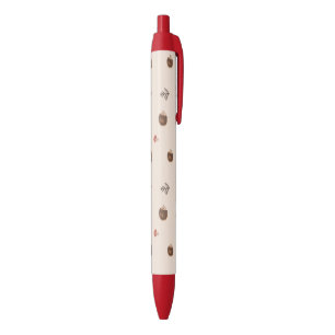 Cute Woodland Hedgehog & Mushroom Pattern Zwarte Inkt Pen