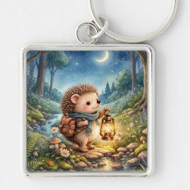 Cute Woodland Hedgehog With Lantern  Sleutelhanger