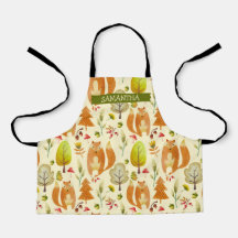 Cute Woodland Herfst Fox Pattern Trees Whimsical