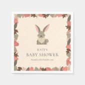 Cute Woodland Konijn Baby Shower / Sprinkle Servet (Voorkant)
