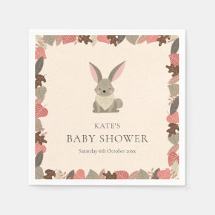 Cute Woodland Konijn Baby Shower / Sprinkle Servet