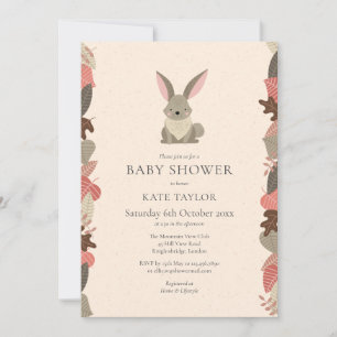 Cute Woodland Konijn Baby Shower Strooidecoratie Kaart