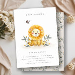 Cute Woodland Lion Foliage Baby shower Invite Bedankkaart<br><div class="desc">Als u nog meer aanpassingen nodig hebt,  kunt u mij op yellowfebstudio@gmail.com vrij klikken.</div>