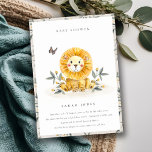 Cute Woodland Lion Foliage Baby shower Invite Bedankkaart<br><div class="desc">Als u nog meer aanpassingen nodig hebt,  kunt u mij op yellowfebstudio@gmail.com vrij klikken.</div>