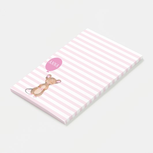 Cute Woodland Mouse | Aangepaste post-it notities Post-it® Notes (Schuin)