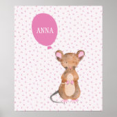 Cute Woodland Mouse Baby's/Kind Room Poster (Voorkant)