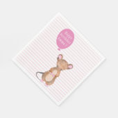 Cute Woodland Mouse Custom Birthday Paper Napkins Servetten (Hoek)