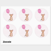 Cute Woodland Mouse Gepersonaliseerde Kinder Stick Ronde Sticker (Vel)