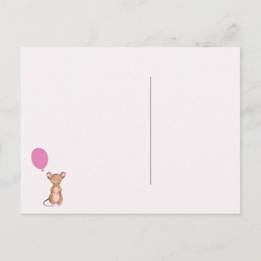 Cute Woodland Mouse - Kinderen van Birthday Uitnodiging Briefkaart (Achterkant)