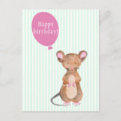 Cute Woodland Mouse - Kinderen van Birthday Uitnodiging Briefkaart (Voorkant)