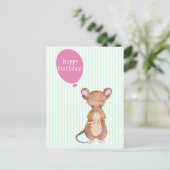 Cute Woodland Mouse - Kinderen van Birthday Uitnodiging Briefkaart (Staand voorkant)