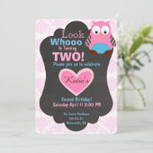 Cute Woodland Owl Birthday uitnodiging 5 (Staand voorkant)