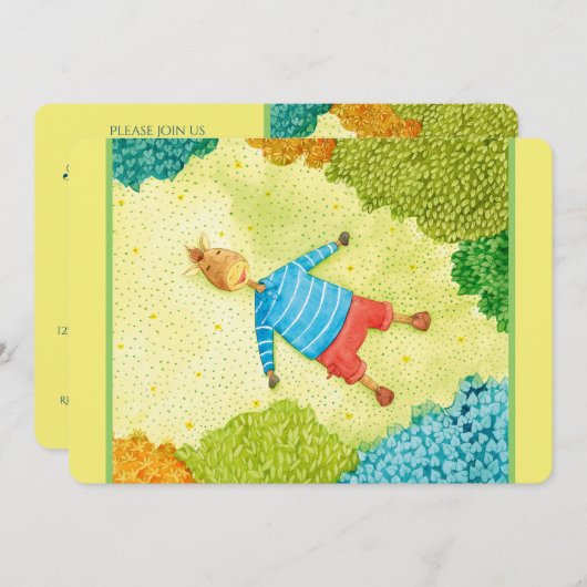 Cute Woodland Pony Baby shower Kaart (Voorkant / Achterkant)