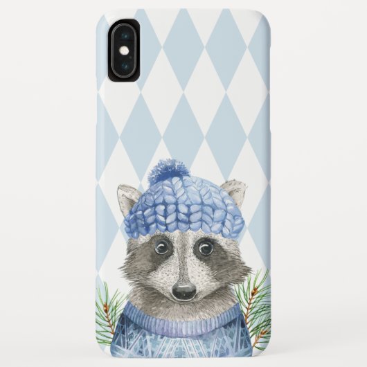 Cute Woodland Raccoon in Winter Pet Case-Mate iPhone Case (Achterkant)