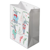 Cute Woodland Reindeer Animal Kerstmis Medium Cadeauzakje (Achterkant Gekanteld)