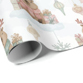 Cute Woodland Reindeer Capybara Christmas Cadeaupapier (Rol Hoek)