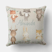 Cute Woodland Scene Waterverf Forest Animals Kussen (Achterkant)