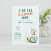 Cute Woodland Snail Time Flies Birthday Kaart (Staand voorkant)