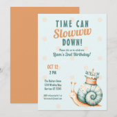 Cute Woodland Snail Time Flies Birthday Kaart (Voorkant / Achterkant)