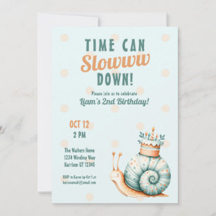 Cute Woodland Snail Time Flies Birthday Kaart