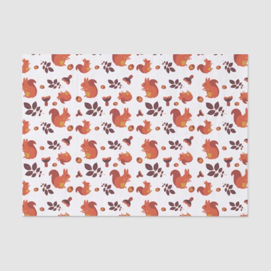 Cute Woodland Squirrel Autumn Pattern Tissuepapier (Voorkant)