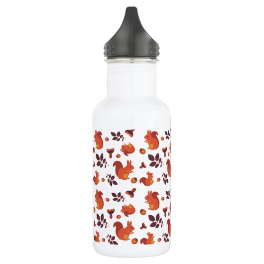 Cute Woodland Squirrel Autumn Pattern Waterfles (Links)