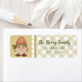 Cute Woodland Strawberry Gnome Etiket (Insitu)