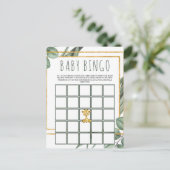 Cute Woodland Teddy Bear Baby shower Bingo Kaart (Staand voorkant)