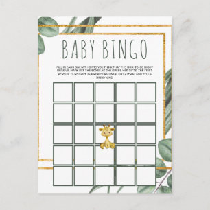 Cute Woodland Teddy Bear Baby shower Bingo Kaart